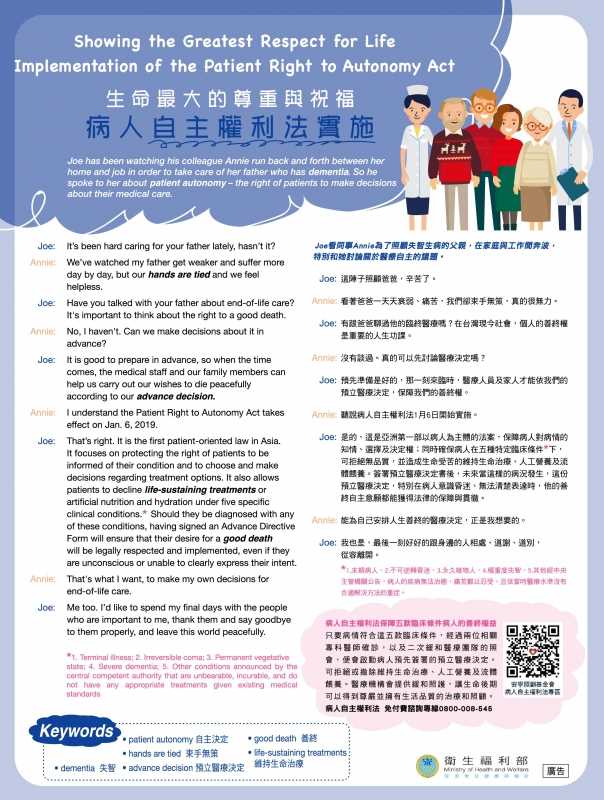 病人自主權利法-預立醫療照護諮商圖片